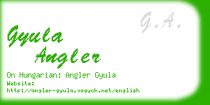 gyula angler business card